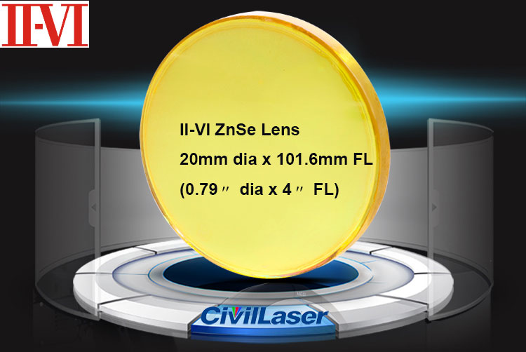 [IIVI] CO2 laser cutter lens ZnSe Lens Laser Focus Lens 20mm dia x 101.6mm